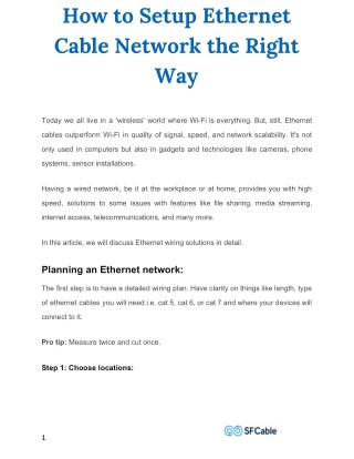 How to Setup Ethernet Cable Network the Right Way