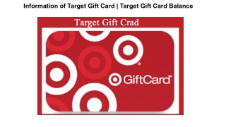 Information of Target Gift Card | Target Gift Card Balance