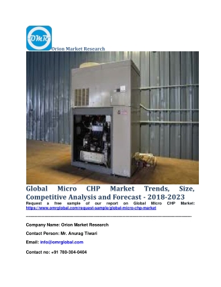 Global Micro CHP Market Trends, Size, Competitive Analysis and Forecast - 2018-2023