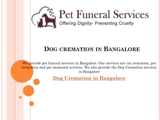 Dog cremation in Bangalore