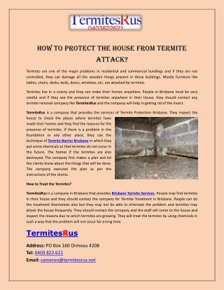 How to Protect the House from Termite Attack?