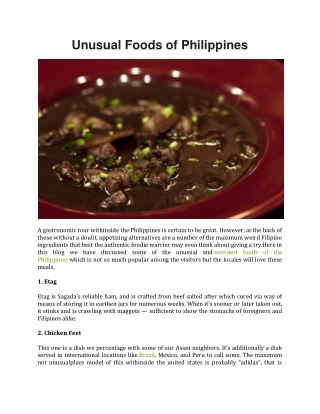 Unusual Foods of Philippines