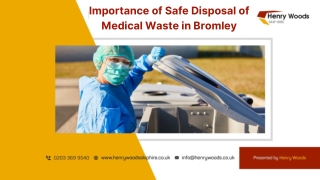 Importance of Safe Disposal of Medical Waste in Bromley