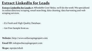 Extract Linkedin for Leads