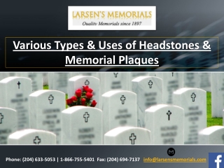 Various Types & Uses of Headstones & Memorial Plaques