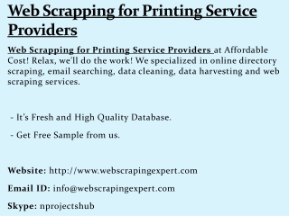 Web Scrapping for Printing Service Providers