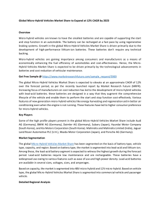 Micro-Hybrid Vehicles Market Share