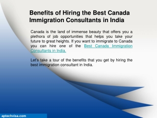 Benefits of Hiring the Best Canada Immigration Consultants in India