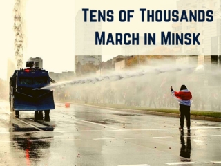 Tens of thousands march in Minsk