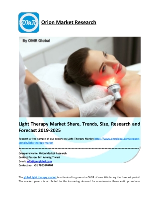 Global Light Therapy Market  Trends, Size, Competitive Analysis and Forecast - 2019-2025