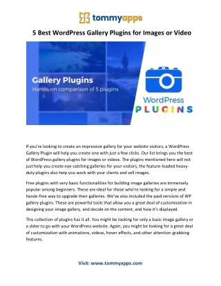 5 Best WordPress Gallery Plugins for Images or Video