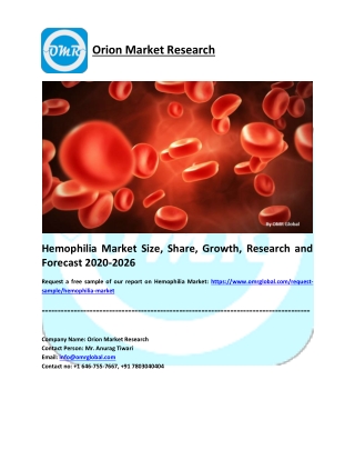 Hemophilia Market Size, Share, Growth, Research and Forecast 2020-2026