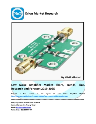Global Low Noise Amplifier Market Size, Share, Growth and Forecast to 2026