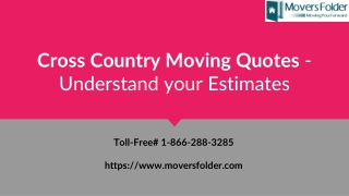 Cross Country Moving Quotes - Know your Estimates