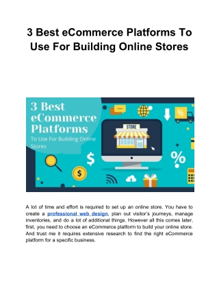 3 Best eCommerce Platforms To Use For Building Online Stores