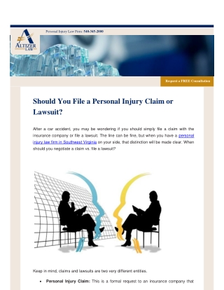Should You File a Personal Injury Claim or Lawsuit?
