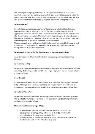 Why have DApps for Business?