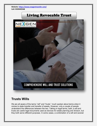 Trusts - Making a Wills - Living Revocable Trust
