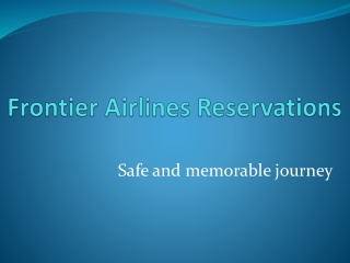 Frontier Airlines Reservations