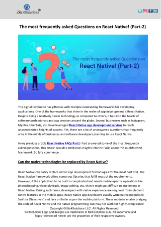 The most frequently asked Questions on React Native! (Part-2)