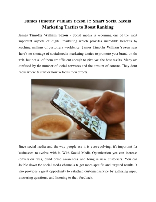 James Anthony Yoxon - 5 Social Media Strategies to Boost Ranking