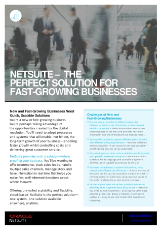 NetSuite - The Perfect Solution for Fast-Growing Businesses