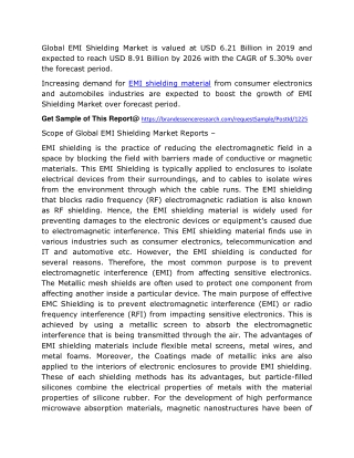 EMI Shielding Market Size, Share | Global Industry Analysis and Opportunity Assessment 2020-2025