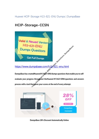 2020 Perfect HCIP-Storage-CCSN H13-621-ENU Dumps Questions DumpsBase