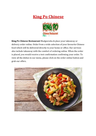 5% Off - King Po Chinese Restaurant Menu Mudgeeraba, QLD