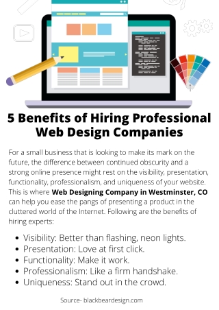 5 Benefits of Hiring Professional Web Design Companies