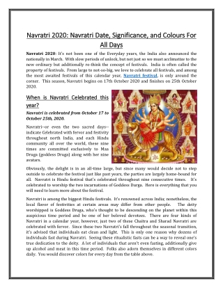 Navratri 2020: Navratri Date, Significance, and Colours For All Days