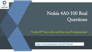 4A0-100 Nokia IP Networks and Services Fundamentals Dumps