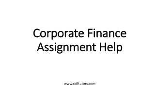 Corporate Finance Assignment Help
