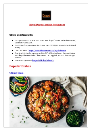 5% Off - Royal Daawat Springvale Takeaway Menu, VIC