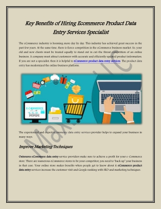 Key Benefits Of Hiring Ecommerce Product Data Entry Services Specialist