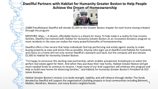 Dwellful Partners with Habitat for Humanity Greater Boston to Help People Achieve the Dream of Homeownership