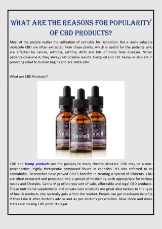 What are the Reasons for Popularity of CBD Products?