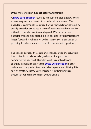 Draw wire encoder- Elmecheater Automation