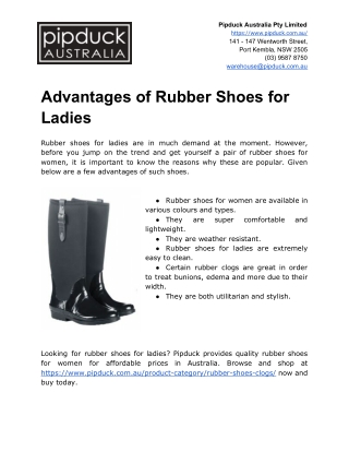 Advantages of Rubber Shoes for Ladies