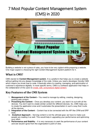 7 Most Popular Content Management System (CMS) in 2020
