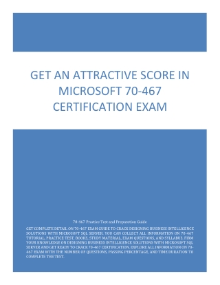 Get An Attractive Score in Microsoft 70-467 Certification Exam