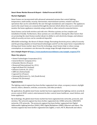 Smart Home Market Research Report - Global Forecast till 2025