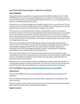 Smart Watch Market Research Report - Global Forecast till 2025