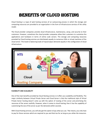 Benefits of Cloud Hosting