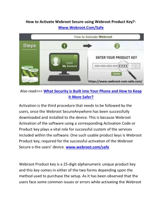 How to Activate Webroot Secure using Webroot Product Key?- Www.Webroot.Com/Safe