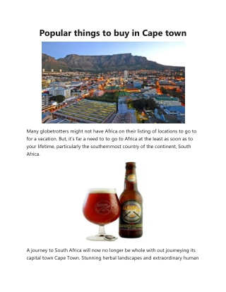 Popular things to buy in Capetown
