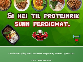 Cacciatore Kylling Med Ovnsbakte Sotpoteter, Poteter Og Feta Ost