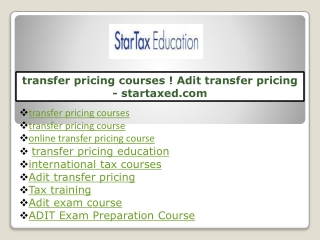 transfer pricing course