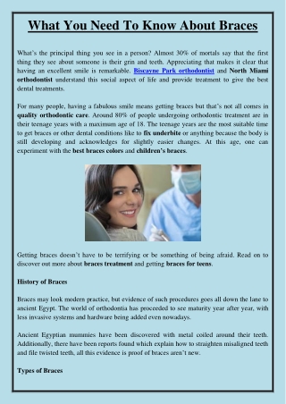 What You Need To Know About Braces