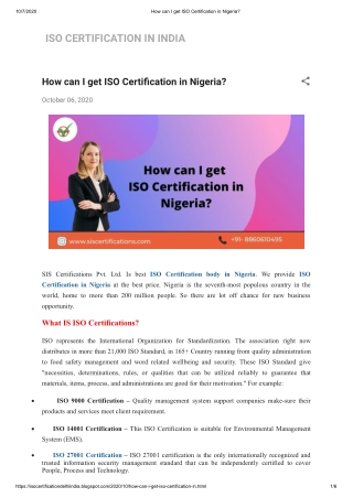 How can I get ISO Certification in Nigeria?